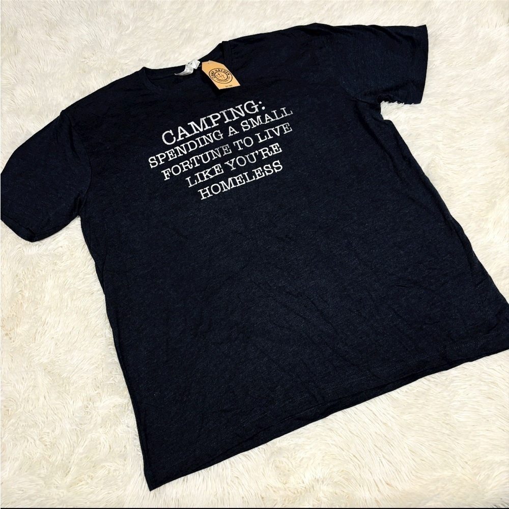 Camping Homeless | BAMBOO Short sleeve blue gray Size XL NWT